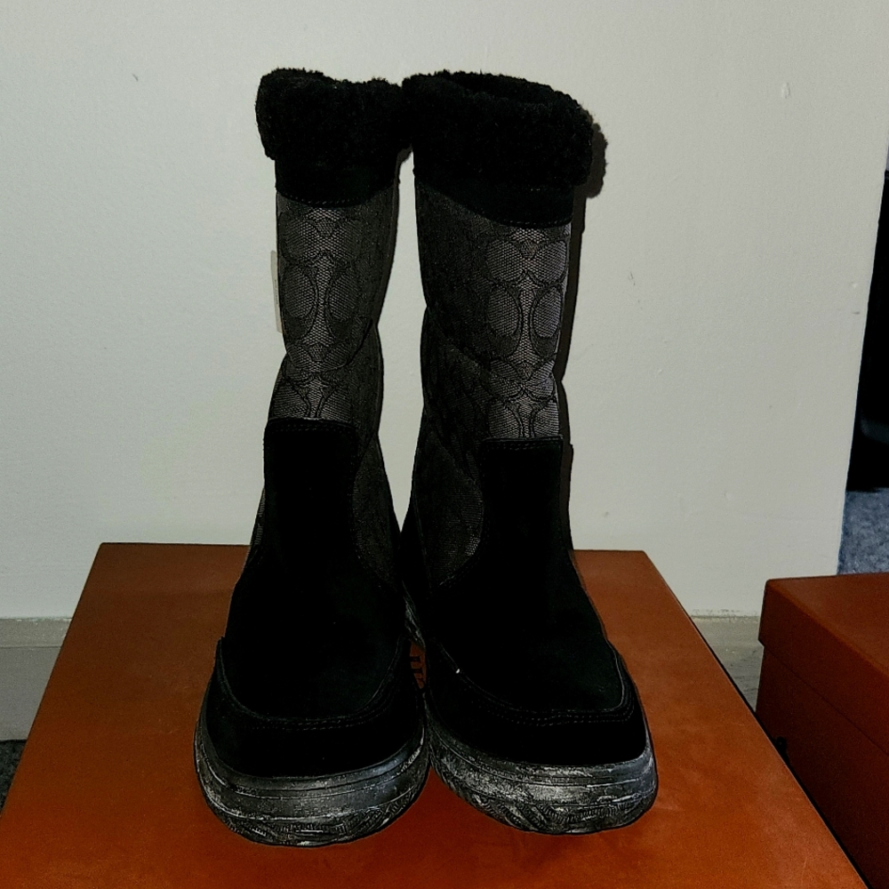 Coach Black  Sherman Signature winter Boots